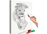 Tessuto Non Tessuto Pittura Per Numeri - Leone Bianco 40X60 Cm Animali N-A-1129-E-A