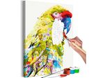 Tessuto Non Tessuto Painting By Numbers - Pappagallo Tropicale 40X60 Cm Animali N-A-1130-E-A