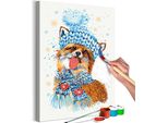 Pittura In Tessuto Non Tessuto Con Numeri - Impish Fox 40X60 Cm Animali N-A-1203-E-A