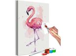 Tessuto Non Tessuto Painting By Numbers - Friendly Flamingo 40X60 Cm Animali N-A-1282-E-A