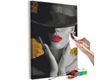 Tessuto Non Tessuto Pittura Con Numeri - Donna Elegante 40X60 Cm Persone N-A-1286-E-A