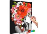 Pittura In Tessuto Non Tessuto Con Numeri - Redhead Lady 40X60 Cm Persone N-A-1342-E-A