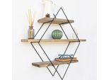 Skye Decor, Wr007, Mensole Da Parete, Noce, Legno, 60 X 60 X 14 Cm