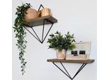 Skye Decor, Wr046, Mensole Da Parete, Noce, Legno, 30 X 30 X 14 Cm