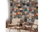 Vlies Tapete - Iscrizione In Legno 50X1000 Cm Testo M-A-0584-J-B