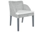 Vidaxl Sedie Da Pranzo Con Cuscino 2 Pz. Rattan Naturale Grigio