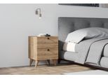 Skye Decor, Kada - Walnut V2, Comodino, Noce, 100 % Melamin Coated Slipboard, 40 X 42 X 55 Cm