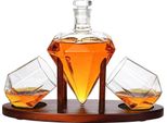 Decanter + Bicchieri A Forma Di Diamante Set Per Whisky 850 Ml