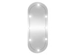 Specchio Da Parete Con Luci Led 40X90 Cm In Vetro Ovale