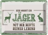 Vianmo Insegna Di Latta 30X40 Cm Hier Wohnt Ein JäGer Mit Der Beute