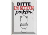 Vianmo Insegna Di Latta 40X30 Cm Bitte Im Sitzen Pinkeln! Weiß