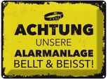 Vianmo Insegna Di Latta 30X40 Cm Achtung Unsere Alarmanlage Beisst