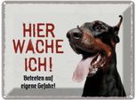 Vianmo Insegna Di Latta 30X40 Cm Doberman Hier Wache Eigene Gefahr