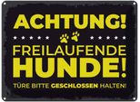 Vianmo Insegna Di Latta 30X40 Cm Achtung Freilaufende Hunde