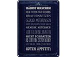 Vianmo Insegna Di Latta 40X30 Cm HäNde Waschen Kein Toben Blau