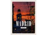 Vianmo Insegna In Legno 40X30 Cm Madrid Spain Sonnenuntergang