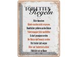 Vianmo Insegna Di Latta 40X30 Cm Toiletten Regeln Weiß Beige Muster