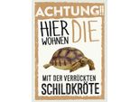 Vianmo Insegna In Legno 40X30 Cm Tiere Achtung Hier SchildkröTe