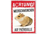 Vianmo Insegna In Legno 40X30 Cm Achtung Meerschweinchen Patrouille