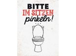 Vianmo Insegna In Legno 40X30 Cm Bitte Im Sitzen Pinkeln! Weiß