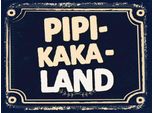 Vianmo Insegna In Legno 30X40 Cm Pipi-Kaka-Land Beige Blau
