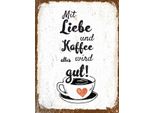 Vianmo Insegna In Legno 40X30 Cm Mit Liebe Und Kaffee Alles Gut