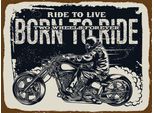 Vianmo Insegna In Legno 30X40 Cm Ride To Live Born To Ride