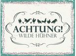Vianmo Insegna In Legno 30X40 Cm Achtung Wilde HüHner