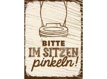 Vianmo Insegna In Legno 40X30 Cm Bitte Im Sitzen Pinkeln! Braun