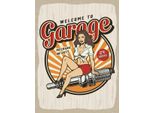 Vianmo Insegna In Legno 40X30 Cm Pinup Welcome To Garage Mechanic On
