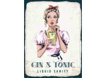 Vianmo Insegna In Legno 40X30 Cm Gin & Tonic Liquid Sanity