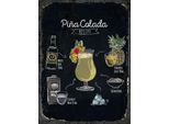 Vianmo Insegna In Legno 40X30 Cm Pina Colada Coktail Recipe