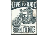 Vianmo Insegna In Legno 40X30 Cm Biker Motorrad Born To Ride