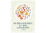 Vianmo Insegna In Legno 40X30 Cm Wer Garten Besitzt Hat Alles