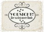 Vianmo Insegna In Legno 30X40 Cm Vorsicht Hier Wachen Unsere Hunde