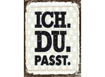 Vianmo Insegna In Legno 40X30 Cm Ich Du Passt Weiß Braun