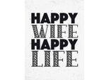 Vianmo Insegna In Legno 40X30 Cm Frau Happy Wife Happy Life