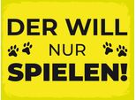 Vianmo Insegna In Legno 30X40 Cm Hund Will Nur Spielen