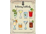 Vianmo Insegna In Legno 40X30 Cm Cocktails Mojito Martini Margarita