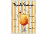 Vianmo Insegna In Legno 40X30 Cm Tequila Sunrise Cherry Orange