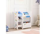 Scaffale Per Bambini 'Vimianzo' Con 5 Scomparti E 3 Scatole Pieghevoli Motivo Koala 60 X 65 X 30 Cm