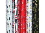 Carta Da Regalo Natalizia Metallizzata Chamonix - 150 X 70 Cm - 6 Rotoli