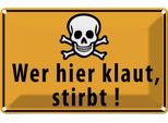 Vianmo Insegna Di Latta 20X30 Cm Wer Hier Klaut Stirbt Totenkopf