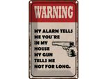 Vianmo Insegna Di Latta 18X12 Cm Warning My Alarm Tells Me You´Re