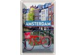 Vianmo Insegna Di Latta 18X12 Cm Amsterdam Reiseziel Fahrrad