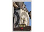 Vianmo Insegna Di Latta 30X20 Cm ZüRich Kirchenuhr Gold Architektur