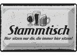 Vianmo Insegna Di Latta 12X18 Cm Stammtisch Hier Sitzen Nur Die