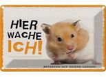Vianmo Insegna Di Latta 20X30 Cm Hamster Hier Wache Ich Eigene Gefahr