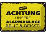 Vianmo Insegna Di Latta 12X18 Cm Hund Achtung Unsere Alarmanlage Beisst