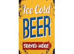 Vianmo Insegna In Legno 18X12 Cm Retro Ice Cold Beer Served Here Bier